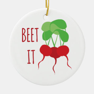 Beet It Ceramic Ornament