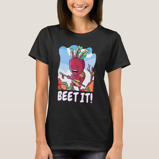 Beet It Guitarist Rock Beetroot Healthy Beetroot T-Shirt (Front)