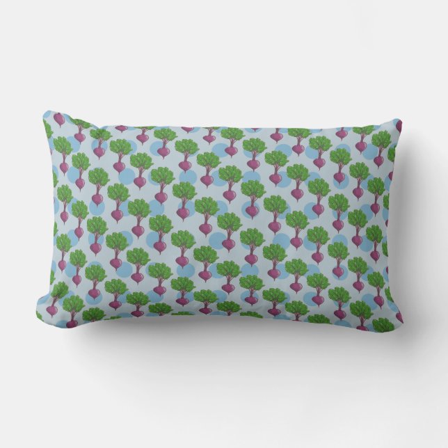 Beet plant pattern lumbar pillow (Front)