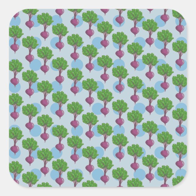Beet plant pattern square sticker (Front)