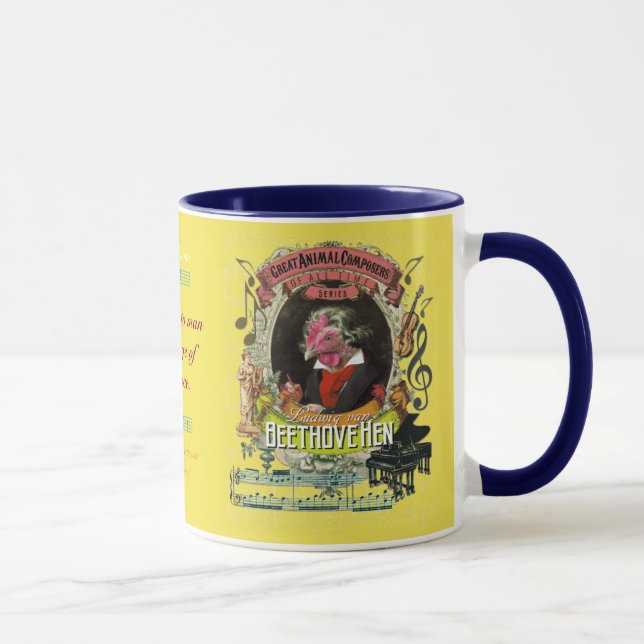Beethovehen Funny Hen Animal Composer Beethoven Mug (Right)