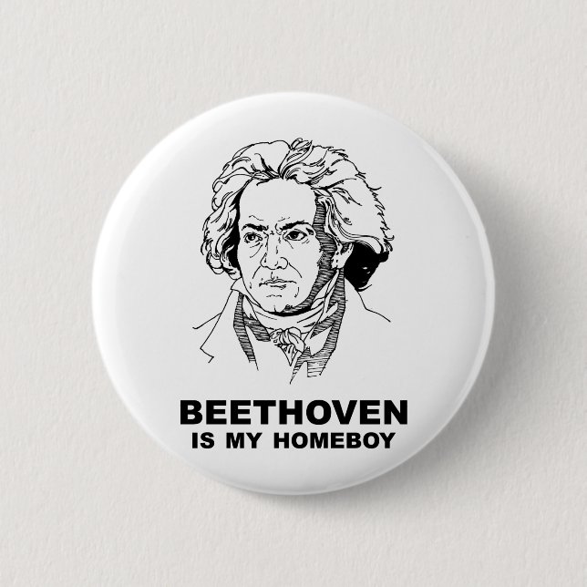 Beethoven 2 Inch Round Button (Front)