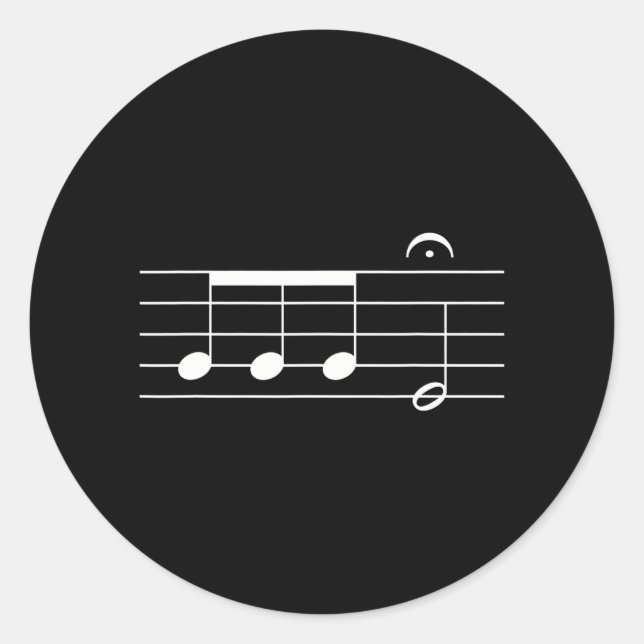 Beethoven 5thymphony Notes Classical Music Classic Round Sticker (Front)