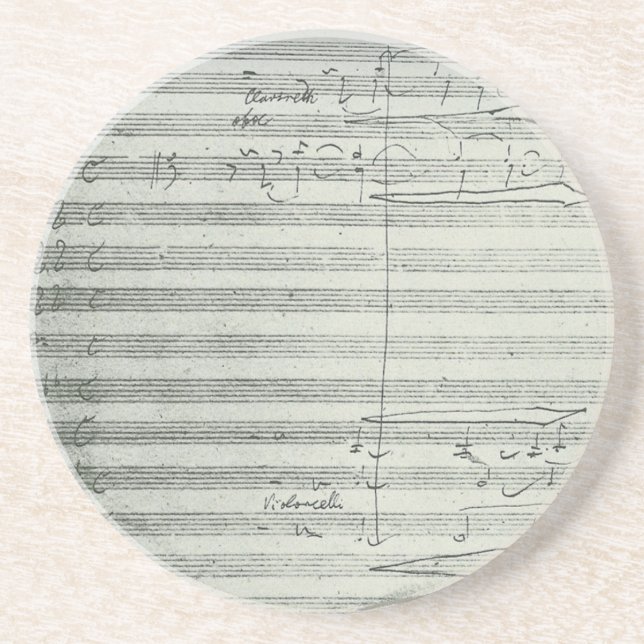 Beethoven 9th Symphony, Music Manuscript Coaster (Front)