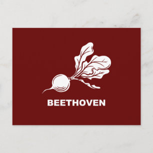 Beethoven Beets Fun typographic, modern minimalist Postcard