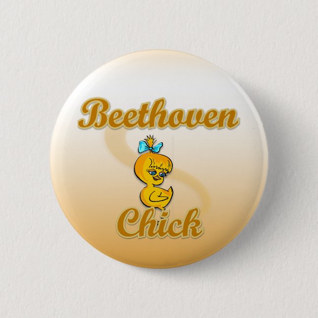 Beethoven Chick 2 Inch Round Button (Front)