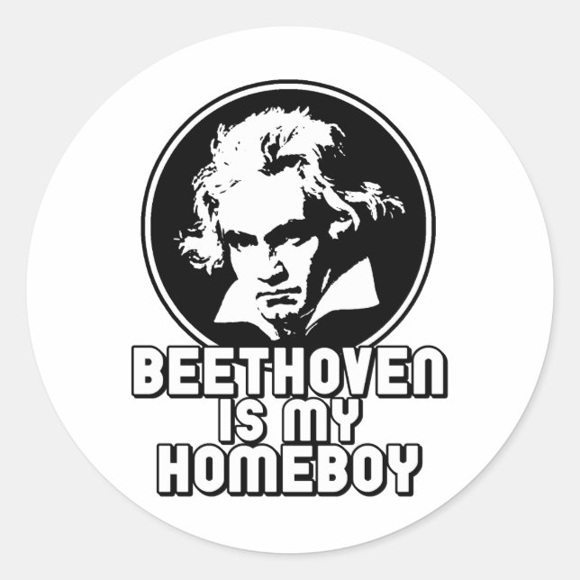 Beethoven Classic Round Sticker (Front)