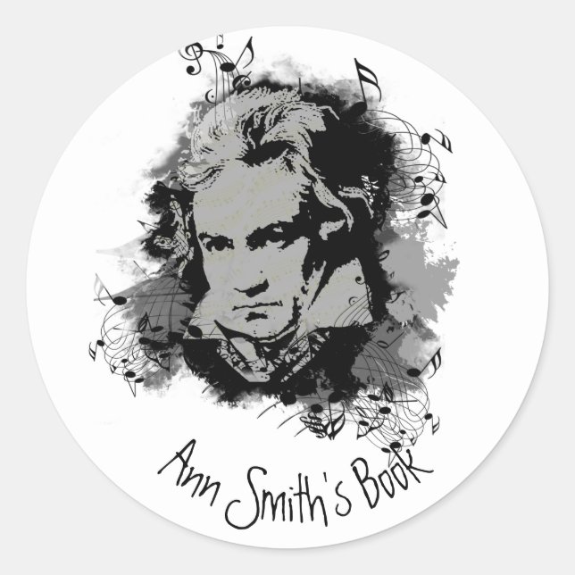 Beethoven Classical Music Composer Song-Writer Classic Round Sticker (Front)