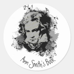 Beethoven Classical Music Composer Song-Writer Classic Round Sticker