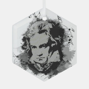 Beethoven Classical Music Composer Song-Writer Glass Ornament