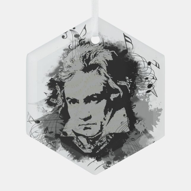Beethoven Classical Music Composer Song-Writer Glass Ornament (Front)