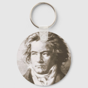 Beethoven In Sepia Keychain