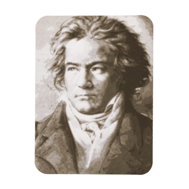 Beethoven In Sepia Magnet (Vertical)