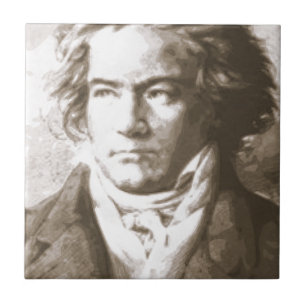 Beethoven In Sepia Tile