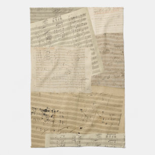 Beethoven Manuscript Medley Kitchen Towel