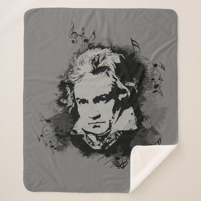 Beethoven Music Composer Musician  Sherpa Blanket (Front)