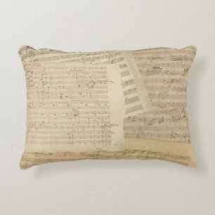 Beethoven Music Manuscript Medley Decorative Pillow