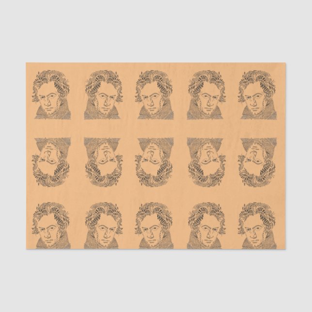 Beethoven, music notes, music teacher, music tissue paper (Front)