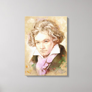 Beethoven on Canvas - Watercolor Style Print
