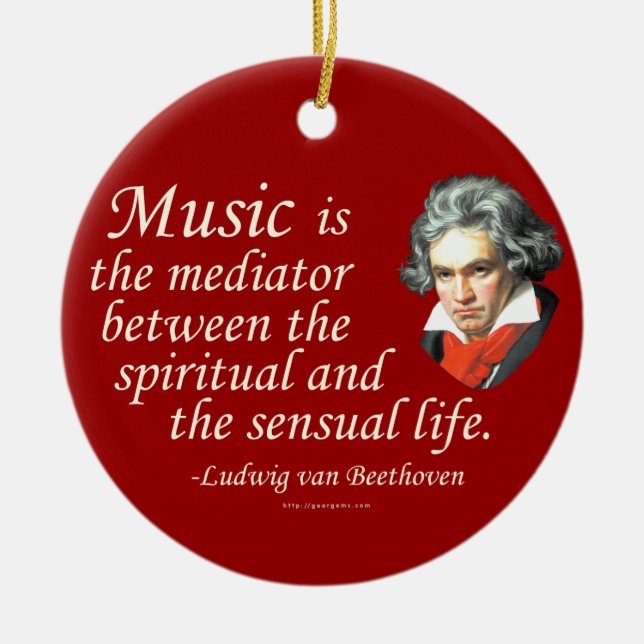 Beethoven on Music Ceramic Ornament (Front)