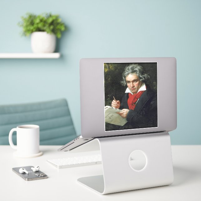 Beethoven Portrait by Joseph Karl Stieler (Laptop On Desk)