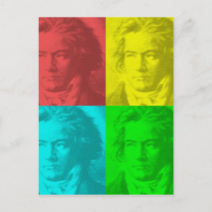 Beethoven Portrait In Squares Postcard
