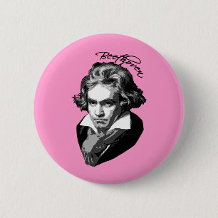 Beethoven Portrait on T shirts, Mugs, Gifts 2 Inch Round Button