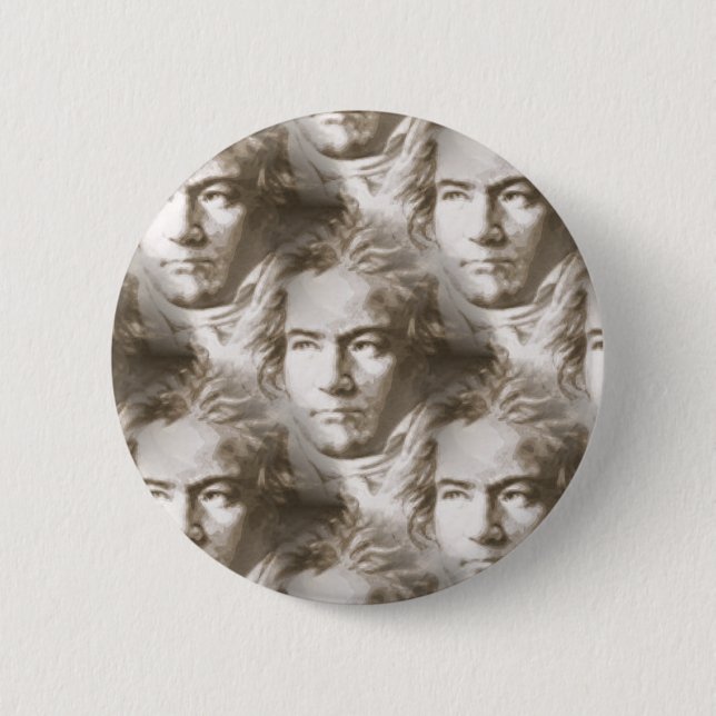 Beethoven Portrait Pattern 2 Inch Round Button (Front)