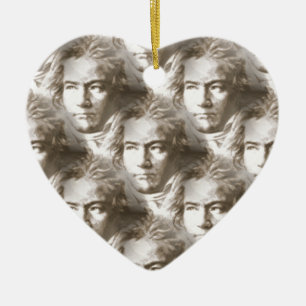 Beethoven Portrait Pattern Ceramic Ornament