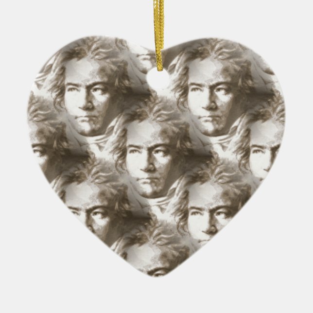 Beethoven Portrait Pattern Ceramic Ornament (Front)