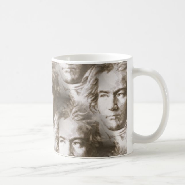 Beethoven Portrait Pattern Coffee Mug (Right)