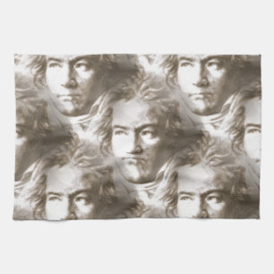 Beethoven Portrait Pattern Kitchen Towel