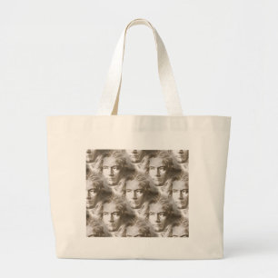 Beethoven Portrait Pattern Large Tote Bag