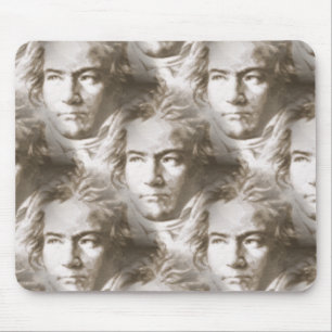 Beethoven Portrait Pattern Mouse Pad