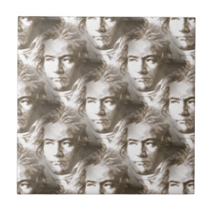 Beethoven Portrait Pattern Tile