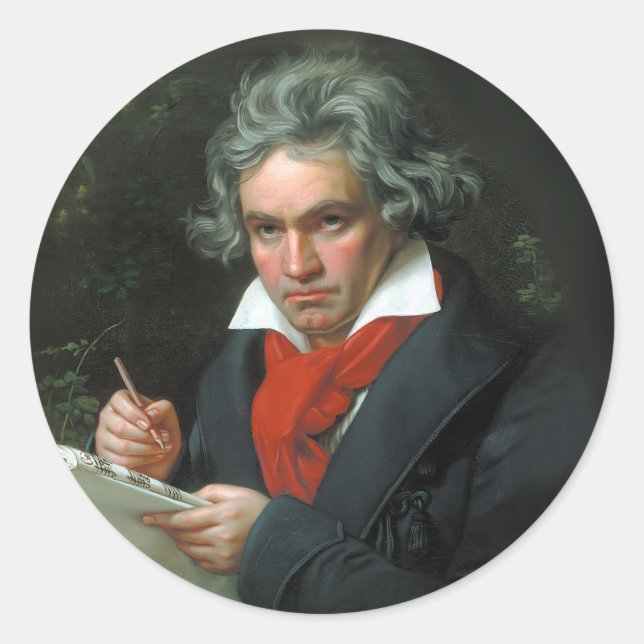 Beethoven Portrait Vintage Classic Round Sticker (Front)