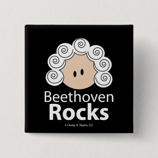 Beethoven Rocks Button (Front)