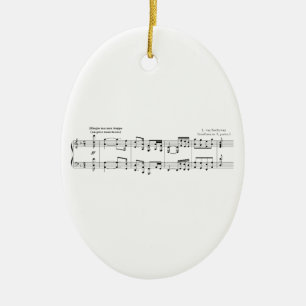 Beethoven Symphony #9 (Black) Ceramic Ornament