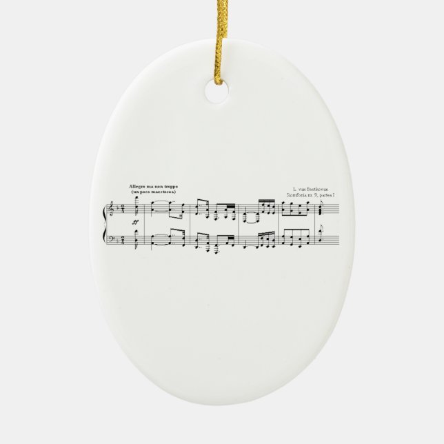 Beethoven Symphony #9 (Black) Ceramic Ornament (Front)