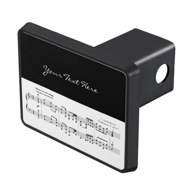 Beethoven Symphony #9 (Black) Trailer Hitch Cover (Top Right)