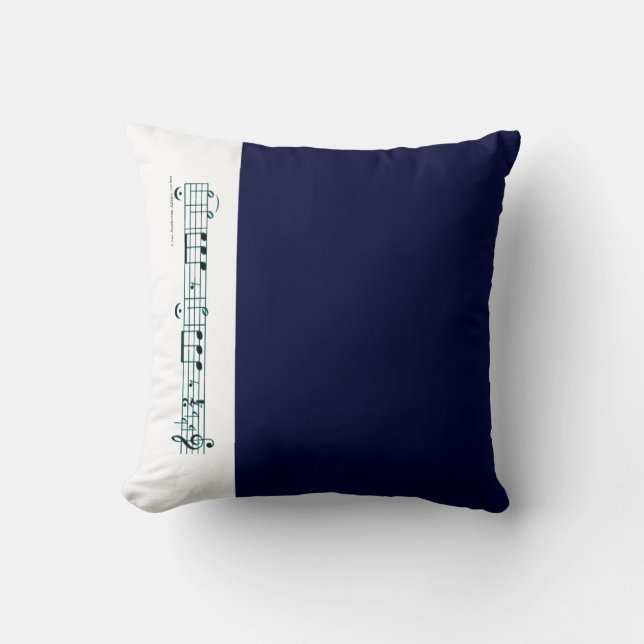 Beethoven Symphony No. 5 (Blue) Throw Pillow (Front)