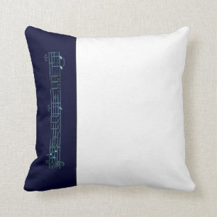 Beethoven Symphony No. 5 (Blue) Throw Pillow