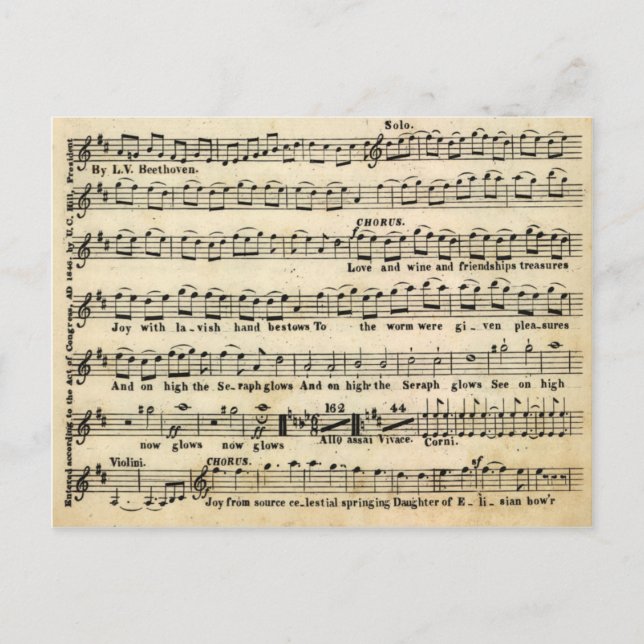 Beethoven Symphony No 9 Carte postale (Devant)