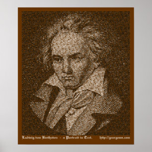 Beethoven text portrait poster