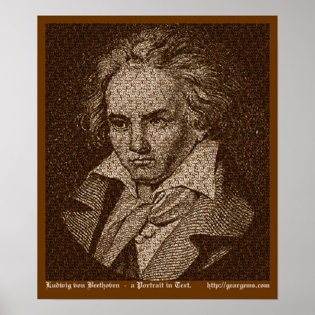 Beethoven text portrait poster (Front)
