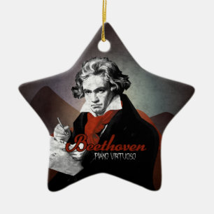 Beethoven virtuous piano black ceramic ornament