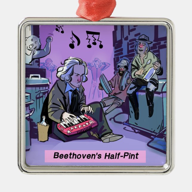Beethoven's Half Pint Funny Gift Metal Ornament (Front)