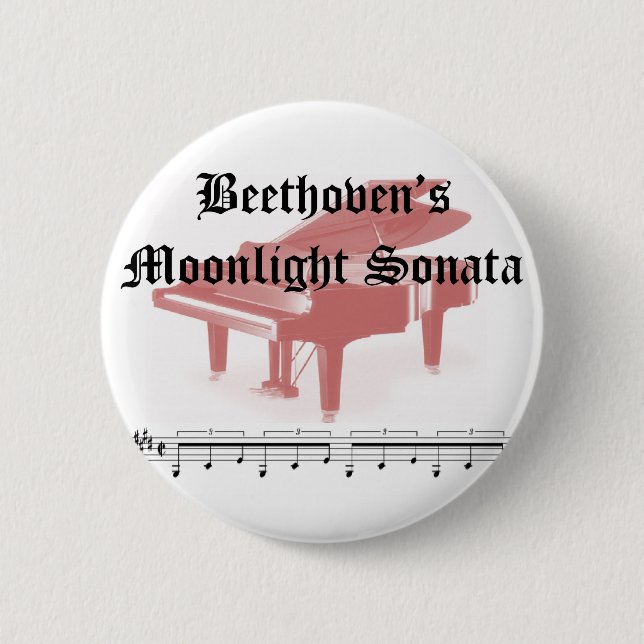 beethovens moonlight sonata  gifts 2 inch round button (Front)