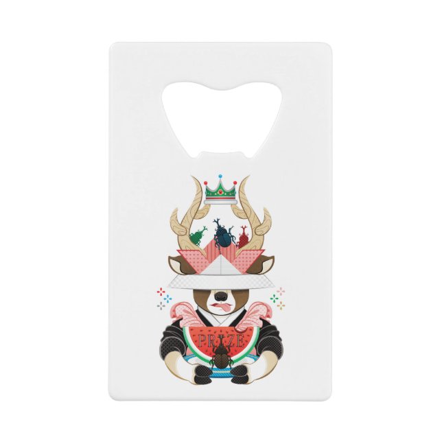 Beetle and watermelon (remake) credit card bottle opener (Front)