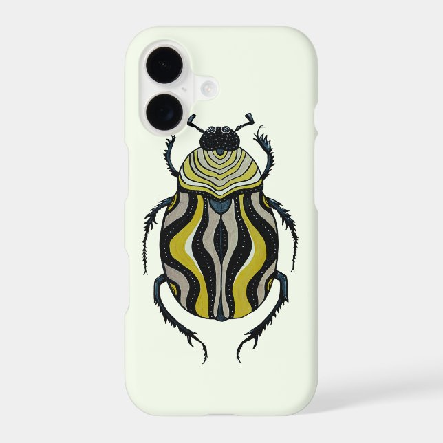 Beetle Art Ink Drawing Insect Lover (Back)